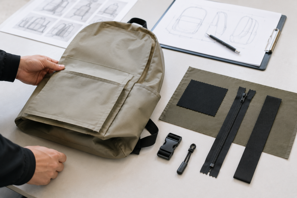 Sample preparation before a bulk backpack order